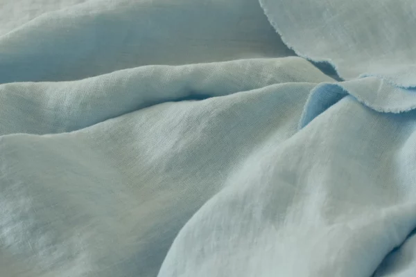Linen Fabric - Sky Blue - Image 3